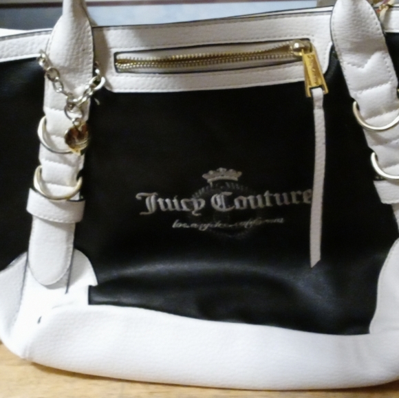 JUICY COUTURE LARGE BLACK&WHITE🎒Like 🆕,LOS ANGELES,Nice Gift! 🎁 - Picture 2 of 7